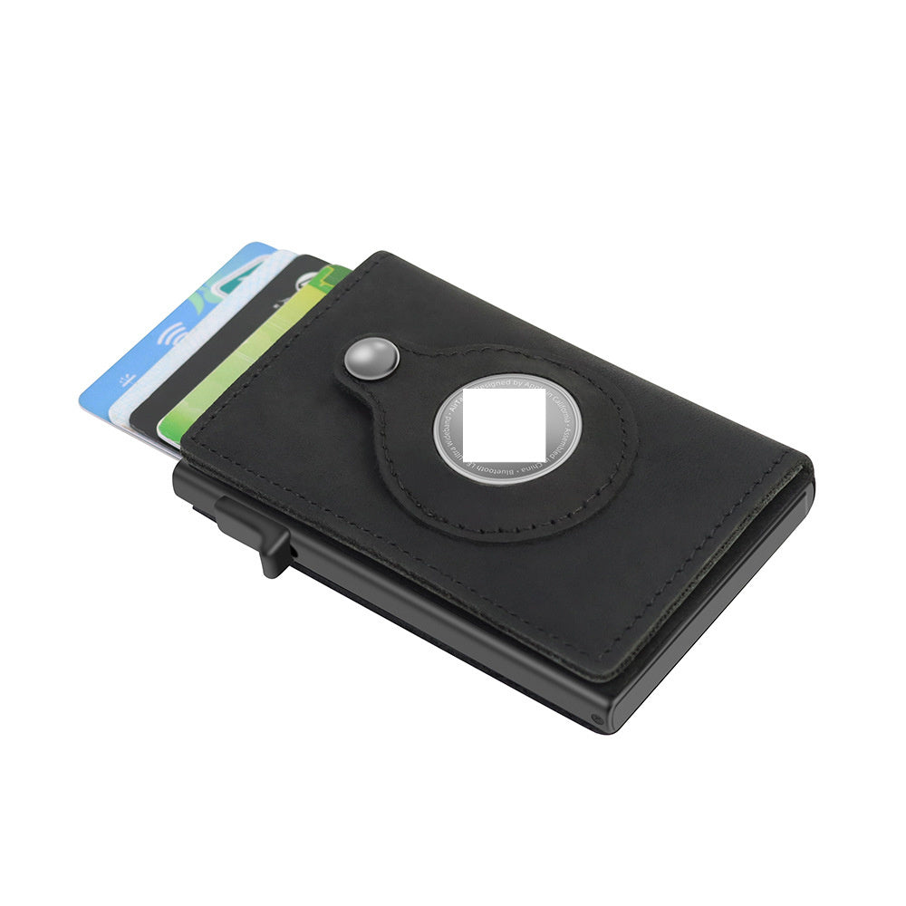 Men's RFID Leather Wallet with AirTag Holder – Slim Bifold, Solid Colors