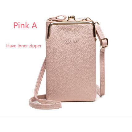 Fashion Lychee Pattern Solid Color Diagonal Shoulder Bag