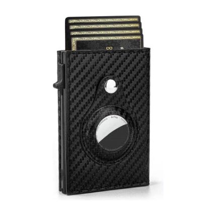 Men's RFID Leather Wallet with AirTag Holder – Slim Bifold, Solid Colors