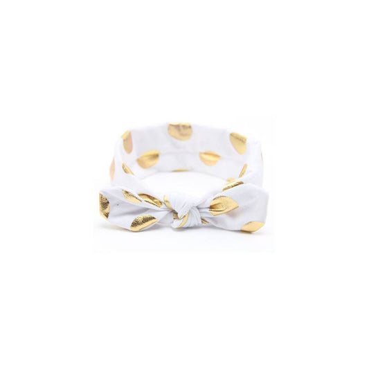 Baby Bunny Ears Headband – Bronzing Polka Dot Hair Accessory