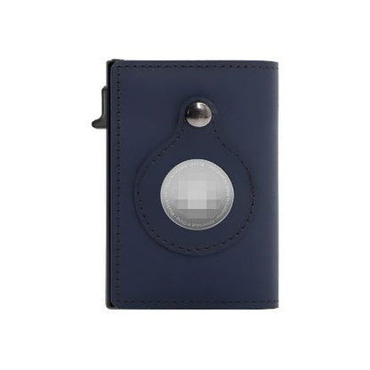 Men's RFID Leather Wallet with AirTag Holder – Slim Bifold, Solid Colors