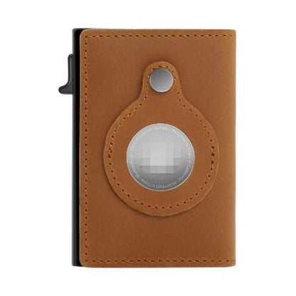 Men's RFID Leather Wallet with AirTag Holder – Slim Bifold, Solid Colors