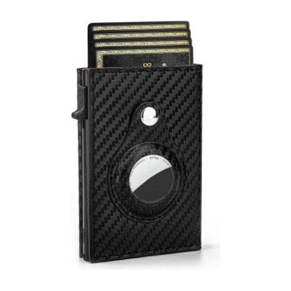 Men's RFID Leather Wallet with AirTag Holder – Slim Bifold, Solid Colors