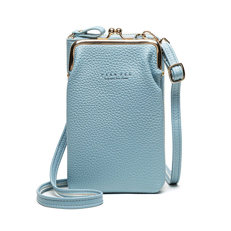 Fashion Lychee Pattern Solid Color Diagonal Shoulder Bag - BestSalesPrice