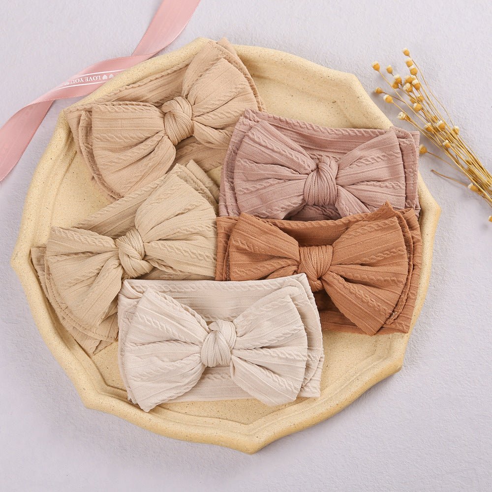 Girls' Double - Layer Bow Hair Band – Jacquard Nylon Headband - BestSalesPrice, LLC