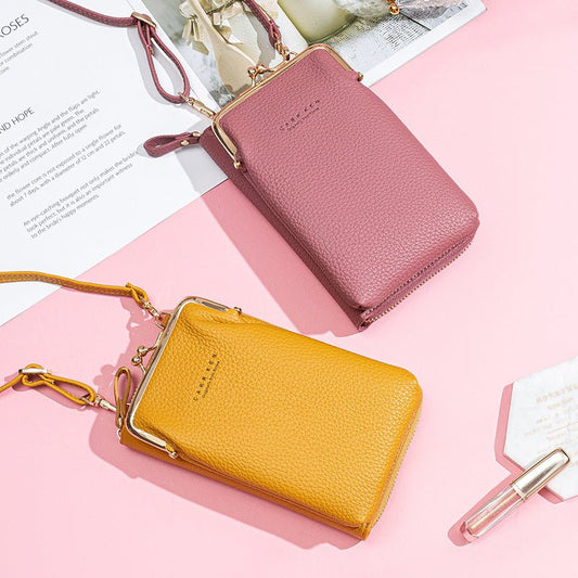 Women's Lychee Pattern Solid Color Diagonal Shoulder Bag – Fashion PU Leather Crossbody Handbag - BestSalesPrice